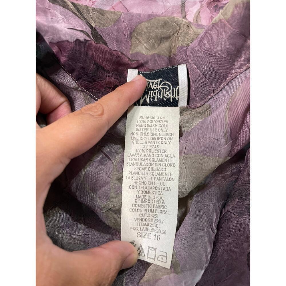 midnight velvet Vintage Floral Jacket  Long Pink Cottagecore Rose size 16 - Picture 10 of 11